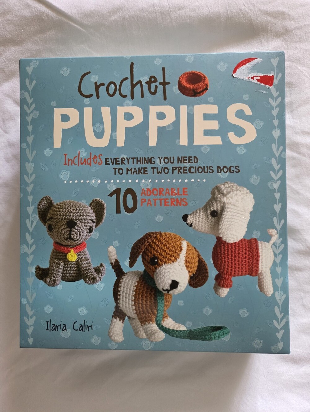 Crochet Puppies Craft Book - Blue Cover with Adorable Puppy Patterns